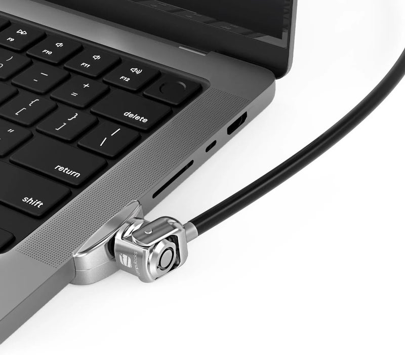 Compulocks Ledge Lock Adapter for MacBook Pro 14" M1, M2, M3 & M5 with Keyed Cable Lock Silver - Image 3